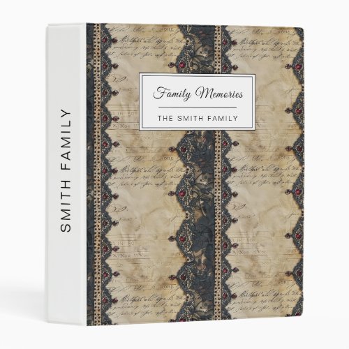 Victorian Ruby Lace Gothic Pattern (4) Mini Binder