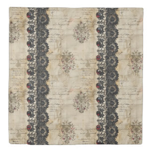 Victorian Ruby Lace Gothic Pattern (5) Duvet Cover