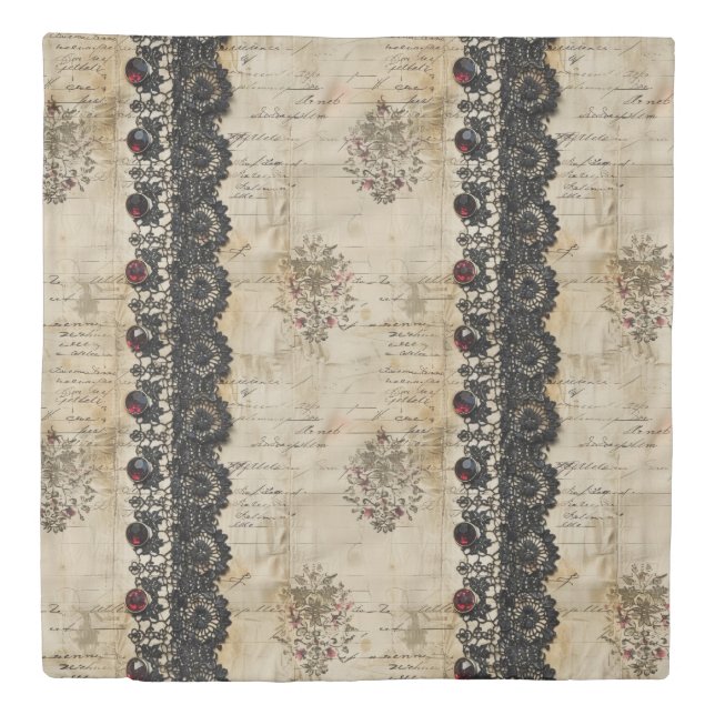 Victorian Ruby Lace Gothic Pattern (5) Duvet Cover (Front)