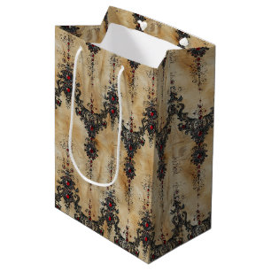 Victorian Ruby Lace Gothic Pattern (5) Medium Gift Bag
