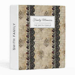 Victorian Ruby Lace Gothic Pattern (5) Mini Binder