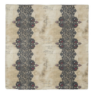 Victorian Ruby Lace Gothic Pattern (6) Duvet Cover
