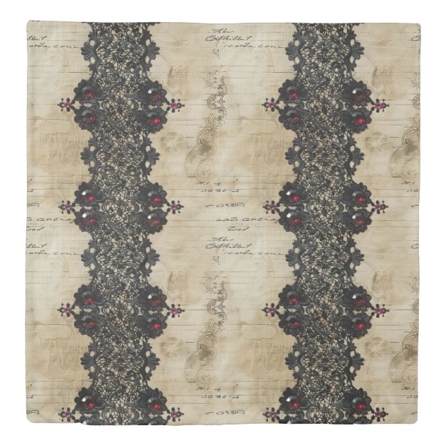 Victorian Ruby Lace Gothic Pattern (6) Duvet Cover (Front)