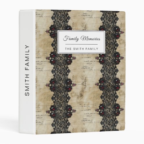 Victorian Ruby Lace Gothic Pattern (6) Mini Binder