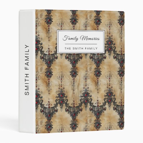 Victorian Ruby Lace Gothic Pattern (7) Mini Binder
