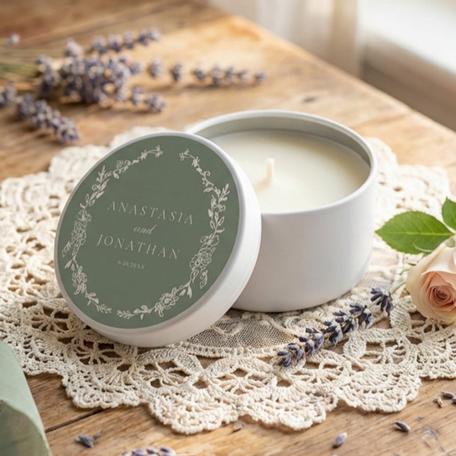 Victorian Sage Green Wedding  Mini Candle Favors (Creator Uploaded)