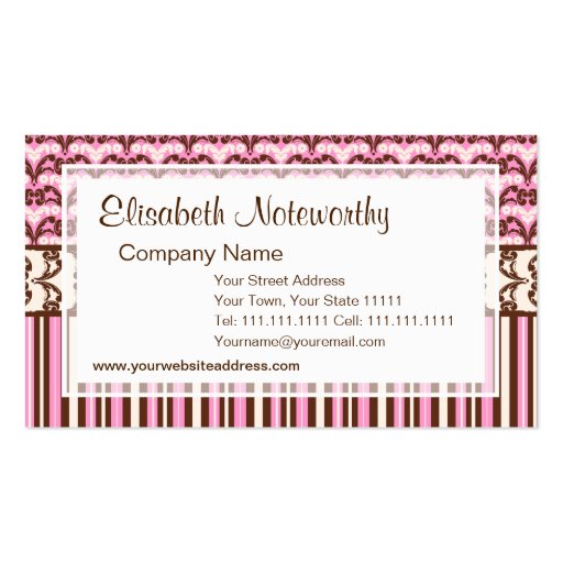 Victorian Saloon Elegant Wild West Cowgirl Damask Business Card | Zazzle