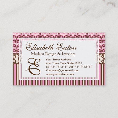 Victorian Saloon Elegant Wild West Cowgirl Damask Business Card Template