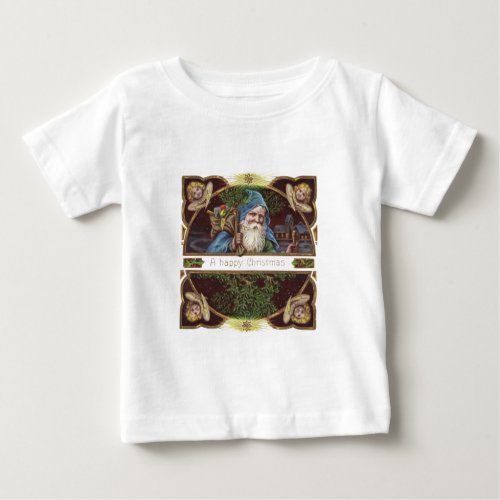 Victorian Santa Angels Christmas Antique Baby T_Shirt