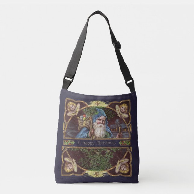 Victorian Santa Angels Christmas Antique Crossbody Bag (Front)