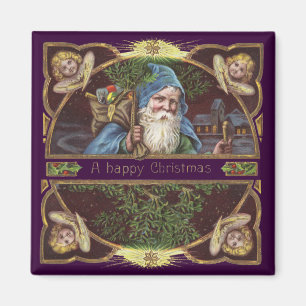 Victorian Santa Angels Christmas Antique Magnet