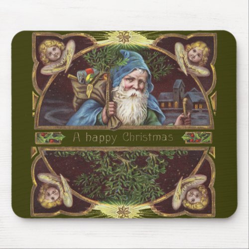 Victorian Santa Angels Christmas Antique Mouse Pad