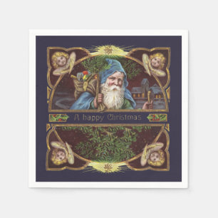 Victorian Santa Angels Christmas Antique Napkins