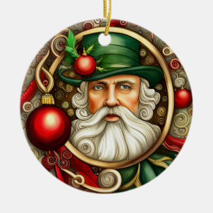 Victorian Santa Ceramic Ornament