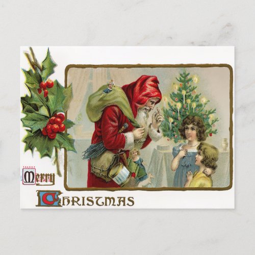 Victorian Santa Christmas Postcard
