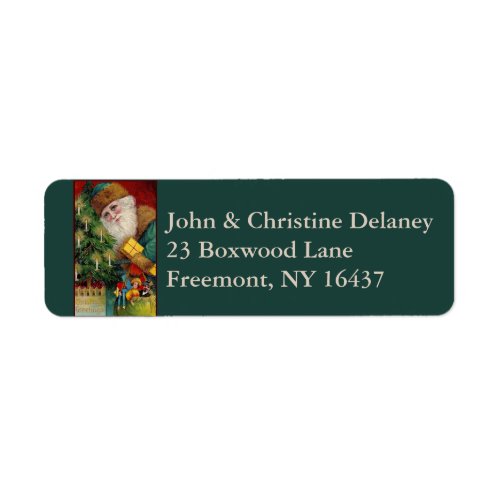 Victorian santa christmas return address label