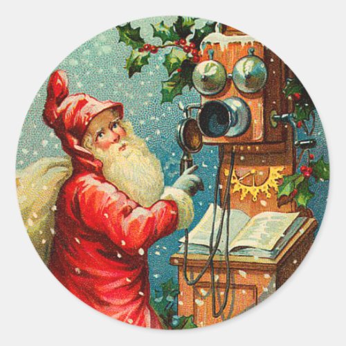Victorian Santa Christmas sticker