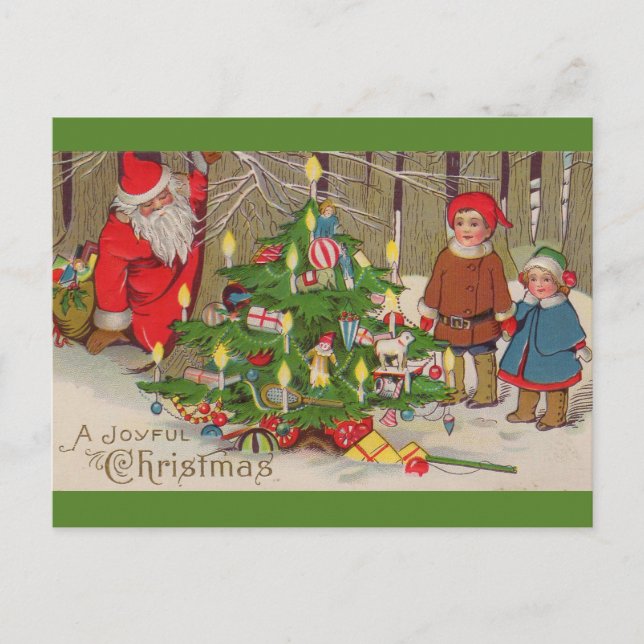 Victorian Santa Claus A Joyful Christmas Postcard (Front)