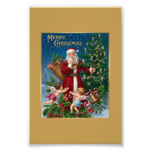 Victorian Santa Claus & Cherubs Merry Christmas