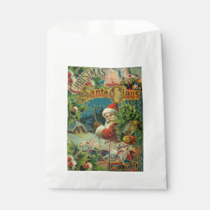 Victorian Santa Claus Christmas Collage Antique  Favor Bag