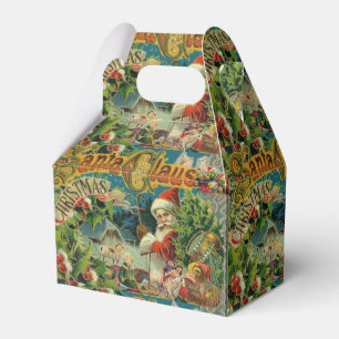 Victorian Santa Claus Christmas Collage Antique  Favor Boxes