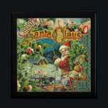 Victorian Santa Claus Christmas Collage Antique  Jewelry Box<br><div class="desc">A Soulful Journey to Christmas Past Celebrate the nostalgic magic of a traditional holiday with this intricately layered Christmas collage. This piece is a curated assembly of Victorian-era wonders, featuring a classic, benevolent Santa Claus arriving in a snow-covered village. He is surrounded by a whimsical collection of antique treasures—from rocking...</div>