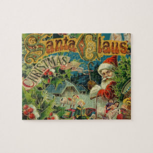 Victorian Santa Claus Christmas Collage Antique Jigsaw Puzzle