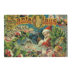 Victorian Santa Claus Christmas Collage Antique Placemat