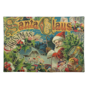 Victorian Santa Claus Christmas Collage Antique Placemat
