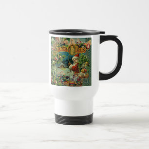 Victorian Santa Claus Christmas Collage Antique Travel Mug