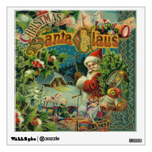 Victorian Santa Claus Christmas Collage Antique  Wall Sticker