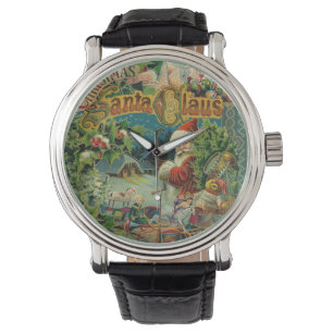 Victorian Santa Claus Christmas Collage Antique Watch