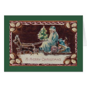 Victorian Santa Claus Christmas Greeting Card (Front Horizontal)