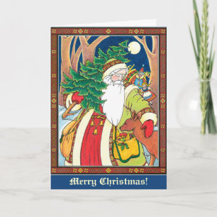 Victorian Santa Claus Christmas Holiday Card