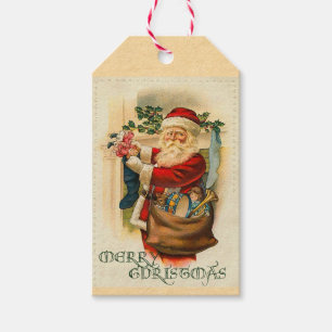 Victorian Santa Claus Holiday Gift Tags