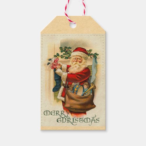 Victorian Santa Claus Holiday Gift Tags