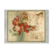 Victorian Santa Claus on high wheel bicycle