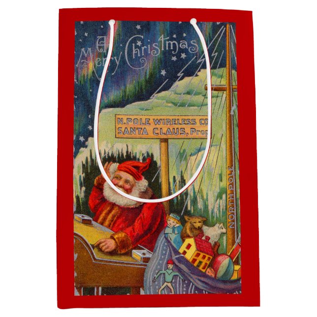 Victorian Santa Claus on the wireless Medium Gift Bag (Front)