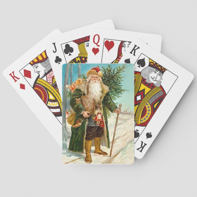 Victorian Santa Claus Poker Cards (Back)