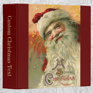 Victorian Santa Claus Portrait, Vintage Christmas 3 Ring Binder