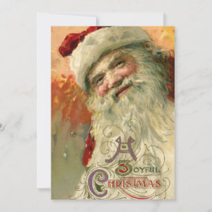 Victorian Santa Claus Portrait, Vintage Christmas Invitation