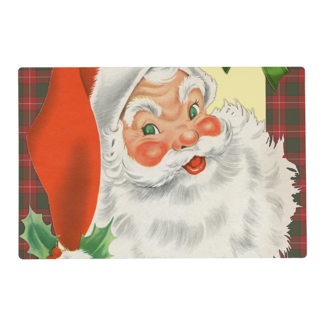 Victorian Santa Claus Retro Christmas Placemat (Front)
