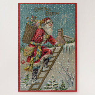 Victorian Santa Claus sends you a Christmas Greeti Jigsaw Puzzle