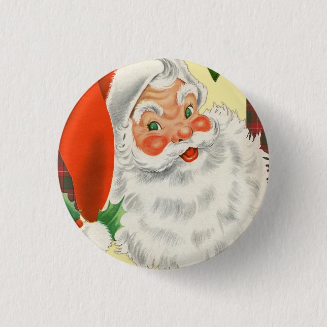 Victorian Santa Claus Traditional Christmas Button (Front)