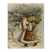 Victorian Santa Claus With Christmas Tree