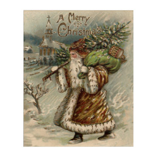 Victorian Santa Claus With Christmas Tree Acrylic Print