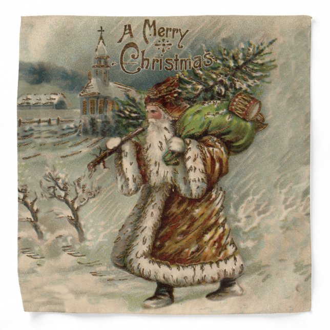 Victorian Santa Claus With Christmas Tree Bandana (Front)