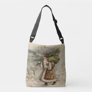Victorian Santa Claus With Christmas Tree Crossbody Bag