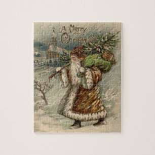 Victorian Santa Claus With Christmas Tree Jigsaw Puzzle
