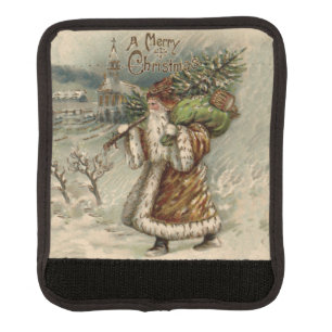 Victorian Santa Claus With Christmas Tree Luggage Handle Wrap